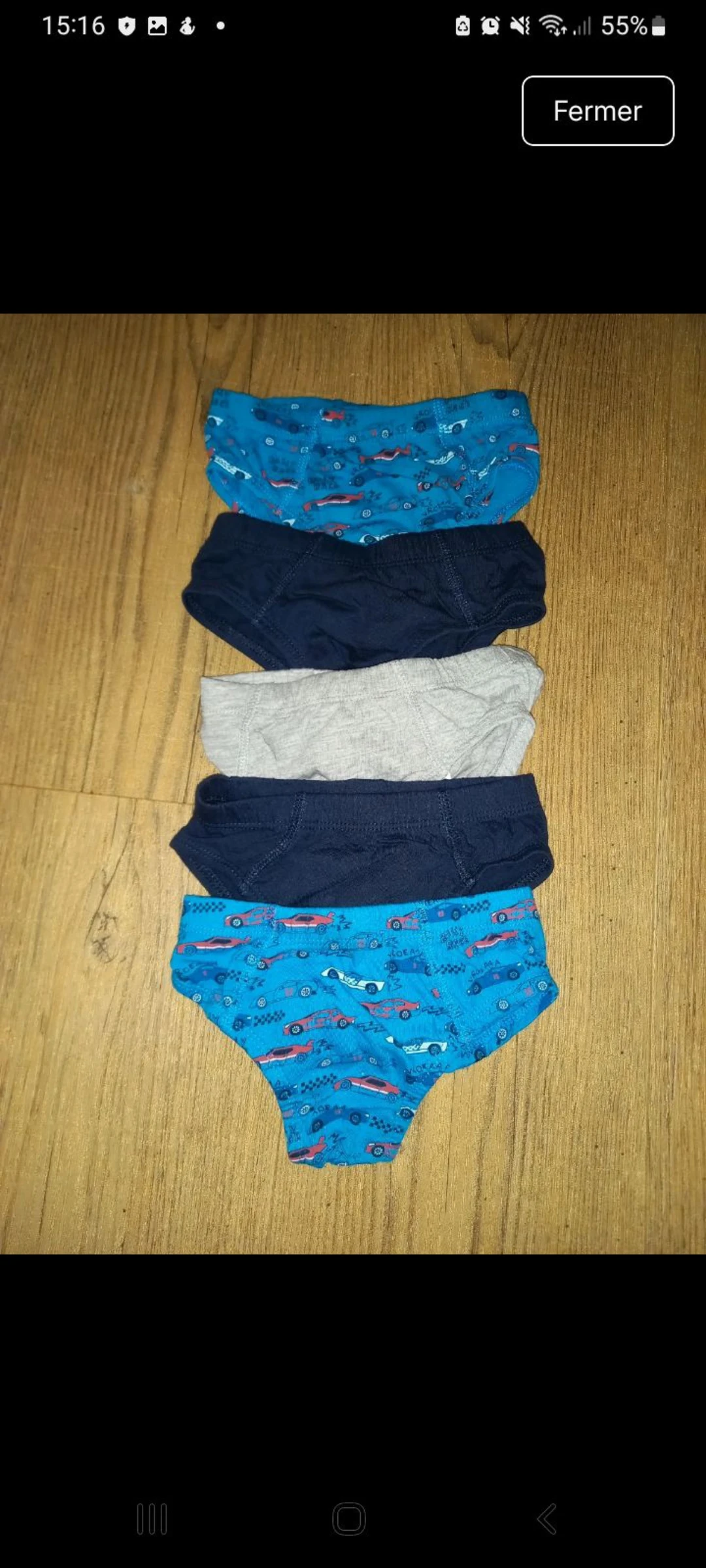 Lot 5 slips garçons 3/4 ans 98/104 cm